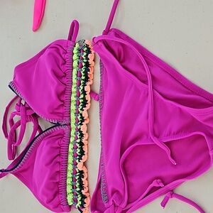 Pink with crochet bikini